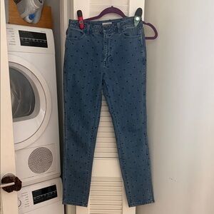 Ulla Johnson Blue Skinny Jeans with Dots